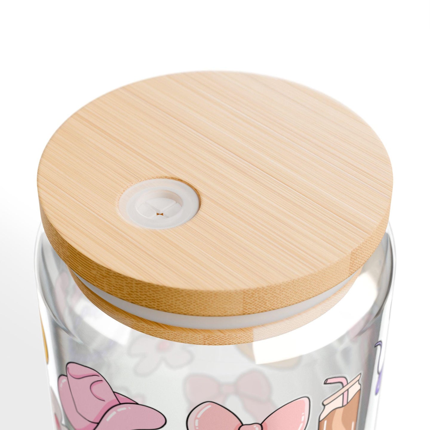 Girly coquette cowgirl glass cup with bamboo lid glass straw, Cute Cup Beer Can Iced Coffee Glass Cup Cute funny Glass Cup gift for her